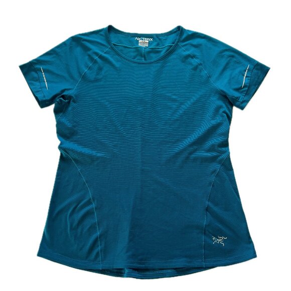 ARC'TERYX Women's Blue Green Short Sleeve Base Layer Shirt Active Top Size L - Picture 1 of 8